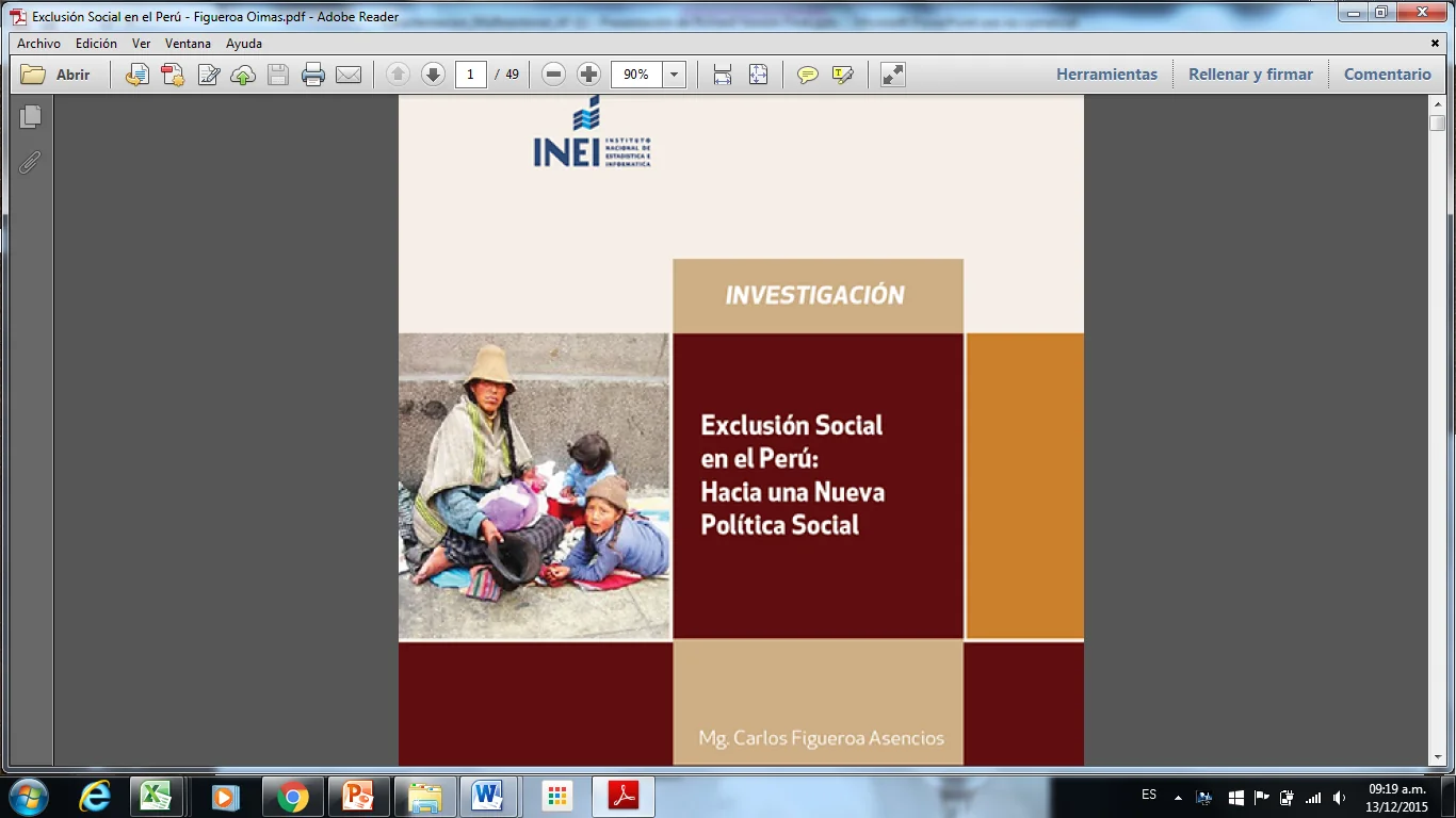 Portada de La exclusión social en el Perú